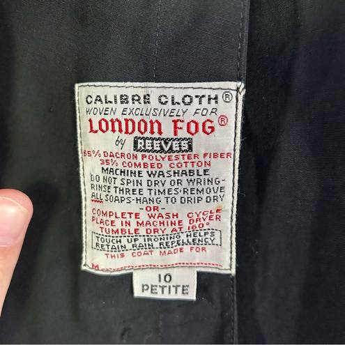 London Fog Vintage  Maincoats by Reeves Black Trench Coat 10 Petite