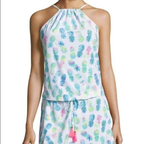 PilyQ  Voyager Pineapple High Neck Dress Cover Up Swim XS/S