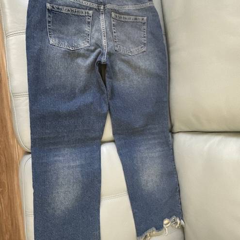 We The Free Free People Women's Blue Maggie Mid Rise Straight Button Fly Jeans Size 28 NWT