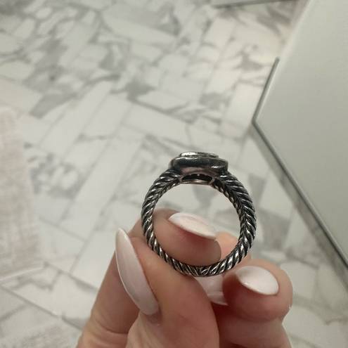 David Yurman  Petite Albion in Sterling Silver with Prasiolite and Pavé Diamond