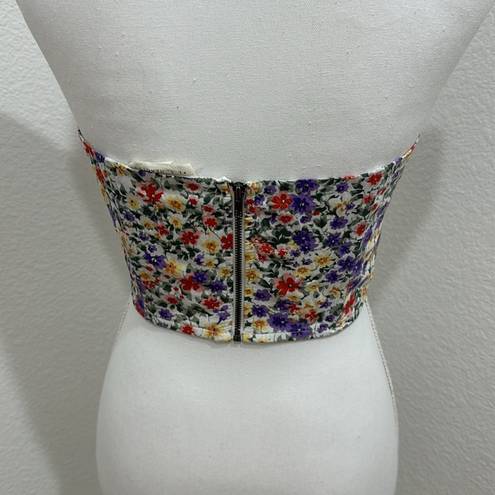 LA Hearts  Pacsun Floral Corset crop top size small