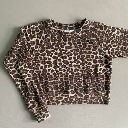 Good American Cheetah Print Crewneck Sweatshirt