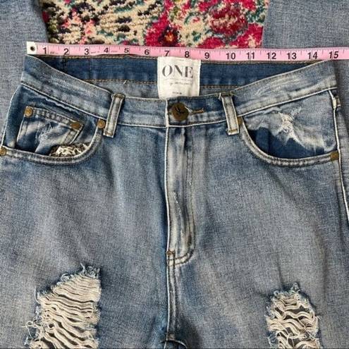 One Teaspoon  Women's Light Wash Distressed High Rise Jeans Size 26