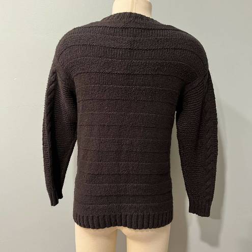 Michael Stars  Louisa Black Open Cable Knit Pointelle Pullover Sweater Sz S