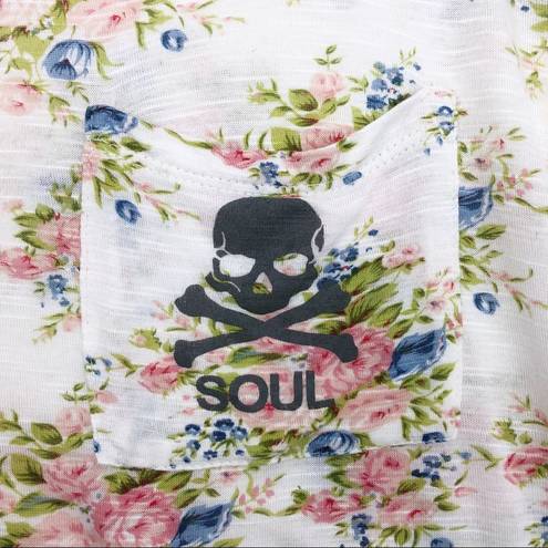 SoulCycle  Cropped Athletic Floral Ringer T-Shirt