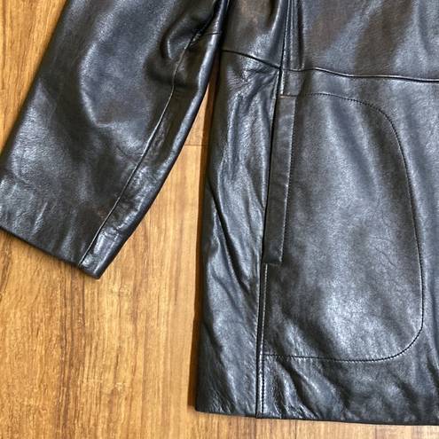 Liz Claiborne Woman’s black leather coat motorcycle small 