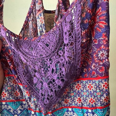 In Bloom  multi colored hippie tank top size small ☮️