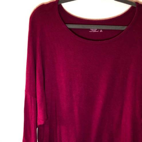 Coldwater Creek  Top Raspberry 3/4 Sleeve Jersey Tee Sz 2X GUC