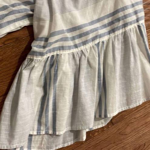 BeachLunchLounge  blue white striped batwing blouse