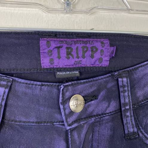 Tripp NYC Vintage Y2K  Dark Purple & Black Wash Low Rise Skinny Jeans Size 0