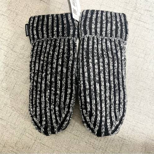 Lululemon  Textured Fleece Lined Knit Mittens Black & White Nwt