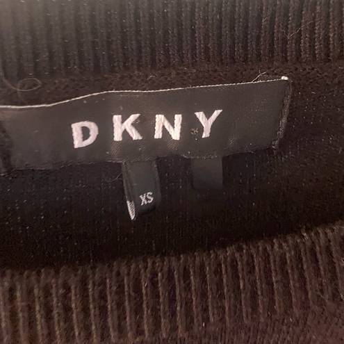 DKNY  Black Heart Print Valentines Day Crew Neck Sweater