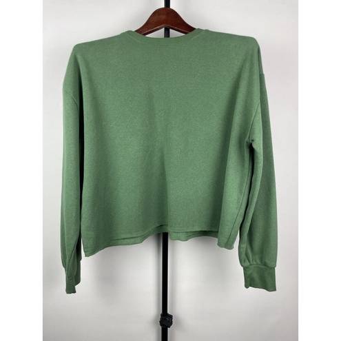 Grayson Threads Ford Bronco Christmas Green Crew Neck Long Sleeve Cropped Sweatshirt Size S