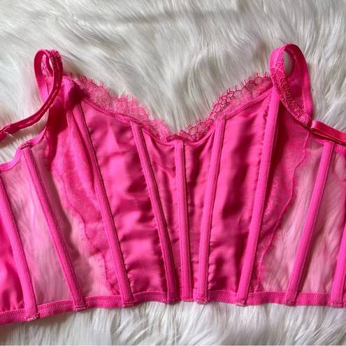 Victoria's Secret Victoria’s Secret Dream Angels Neon Bow Corset Top XL NWT