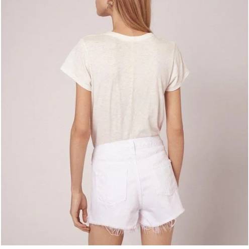 Rag and Bone  White Denim Mid-Rise Cut-Off Jean Shorts