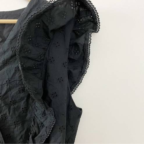 Lost + Wander Arula Black La Luna Eyelet Lace Embroidered Ruffle Blouse A 1X 14