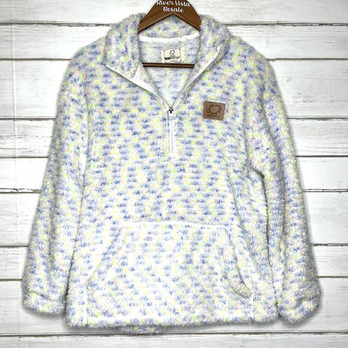 Shelly Cove  Multi Color Sherpa Pullover Quarter Zip Size Small