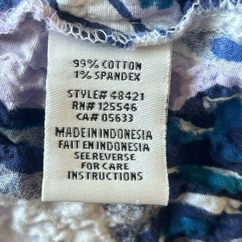 Habitat  nothing matches 48421 Stir It Up blue white purple top blouse Small