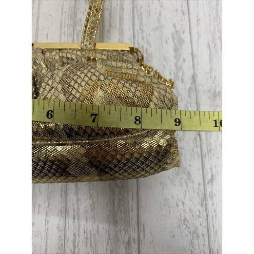 Stuart Weitzman Womens  Vintage Gold Snake Skin Clutch