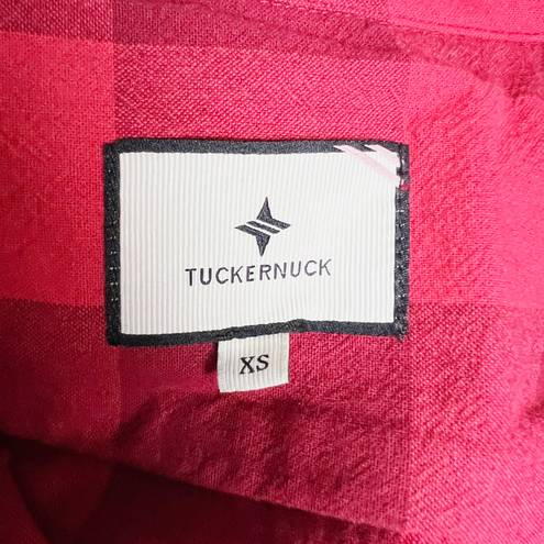 Tuckernuck  Poppy Red Collared Button Down Cotton Long Sleeve Blouse Shirt Top XS