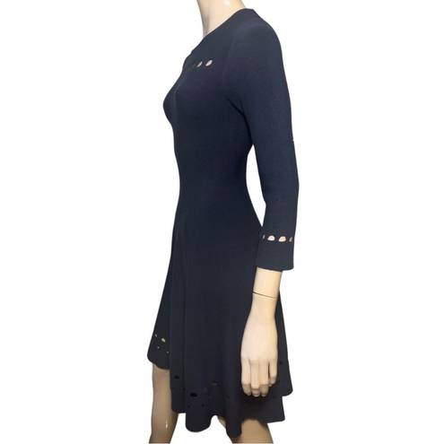 Issa London Women’s Size S Navy Blue Sweater Knit Cut Out Long Sleeve Dress