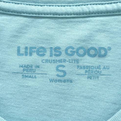 Life is Good  Womens Size S At the Lake T Shirt Top Blue  Short Sleeve NEW GIFT