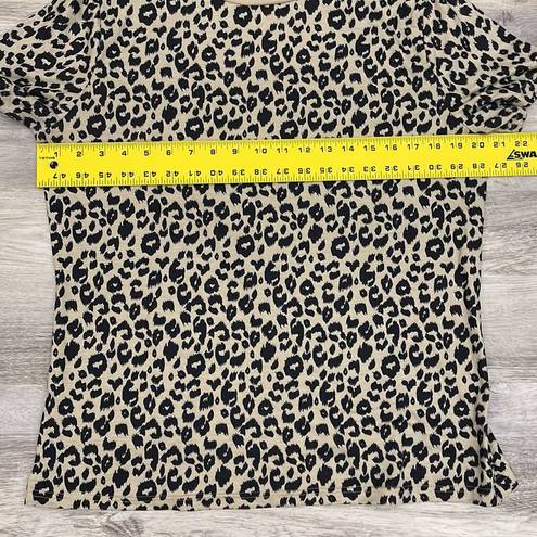 Blooming Jelly Tan & Black Leopard Print Short Sleeve Women’s T-Shirt Size Large