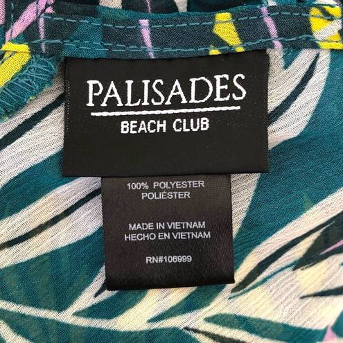 Beach Club Palisades  Tropical‎ Swim Cover Up Bamboo Semi-Sheer Textured XL/XXL