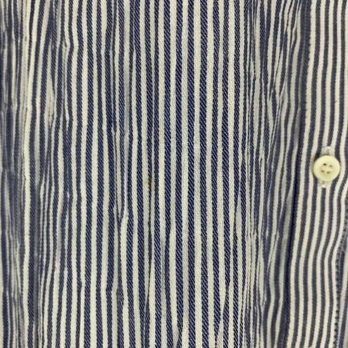 Treasure & Bond  Women's Striped Boyfriend Button Down Shirt Size Large