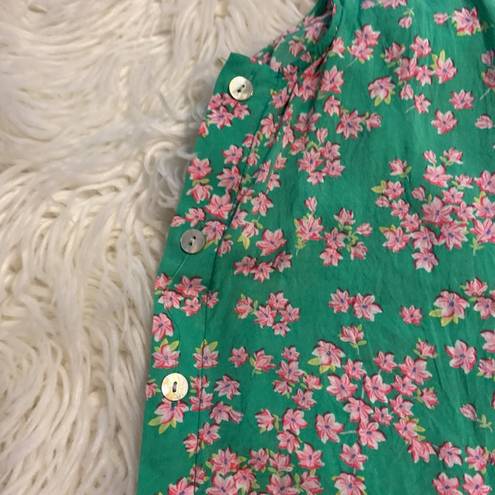 Draper James Deeper James RSVP shirt size S length 22”bust 30” color green with flower design