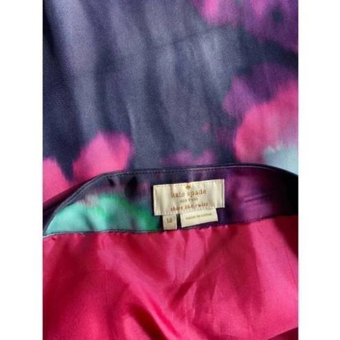 Kate Spade  Pink Purple Barry Abstract Watercolor Tie Dye Pencil Skirt Size 14 XL