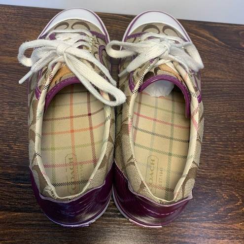 Coach  Barrett logo, purple sneaker size 9 ￼q322