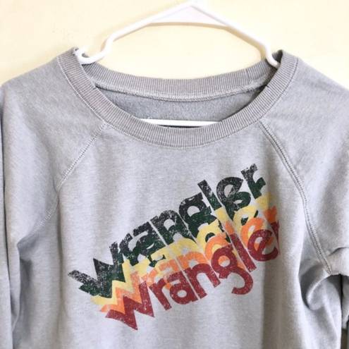 Modcloth Wrangler x  Sweatshirt XS Pullover Vintage Text Graphic Long Sleeve