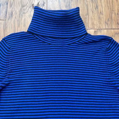 Banana Republic  Turtleneck, Royal Blue/Black Stripe, Women's Size Large