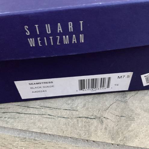 Stuart Weitzman  seamstress black suede wedge booties