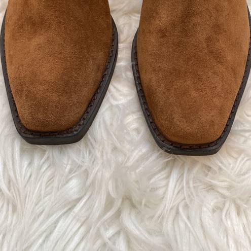 DKNY  Mina Cognac Suede Western Booties