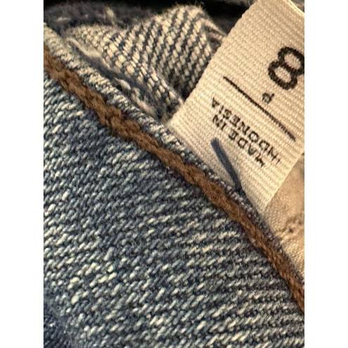 The Loft  Outlet Jeans Women 8 PETITE Blue Medium Wash Denim Straight Leg Seam Detail
