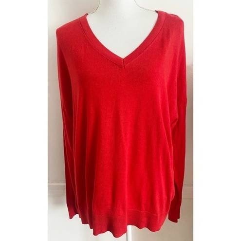 Elizabeth and James  • Solid Red V Neck Sweater