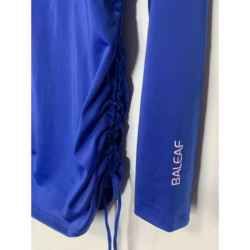 Baleaf  Women's Rash Giard Zip Ruched Side Drawstring Blue Size M