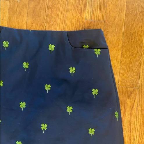 Lilly Pulitzer Lily Pulitzer Navy Pencil Skirt w green embroidered clovers Size 6 Shamrock