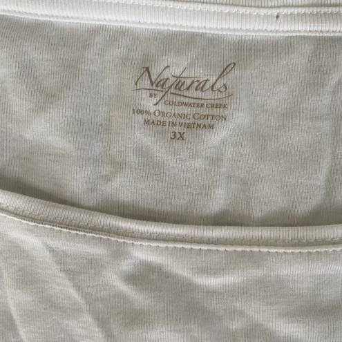 Coldwater Creek Naturals By  Organic Cotton White Long Sleeve T Shirt Size 3X