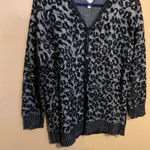 Rebecca Taylor La Vie  Jacquard Leopard Print Cardigan Small