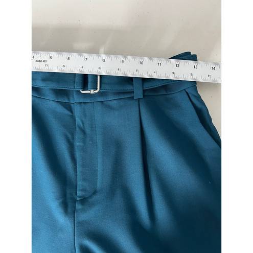 Club Monaco  Heemi Blue Wool Blend Belted Wide Leg Cropped Pants Size 4