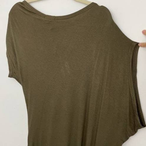 Lucy Paris New Lucy & Co Petal One Shoulder Dolman Tunic Embellished Mini Dress Green M/L