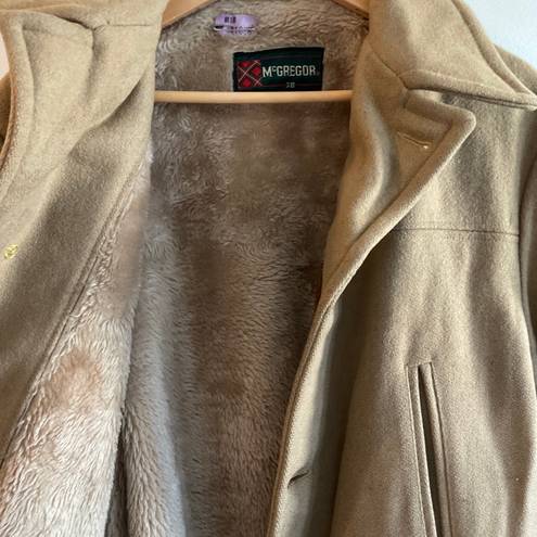 Vintage McGregor Camel Car Wool Fleece Line winter Peacoat Sz 38 Tan Size M