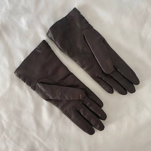 Vintage genuine brown Italian leather gloves Madova Florence Italy size 6.5