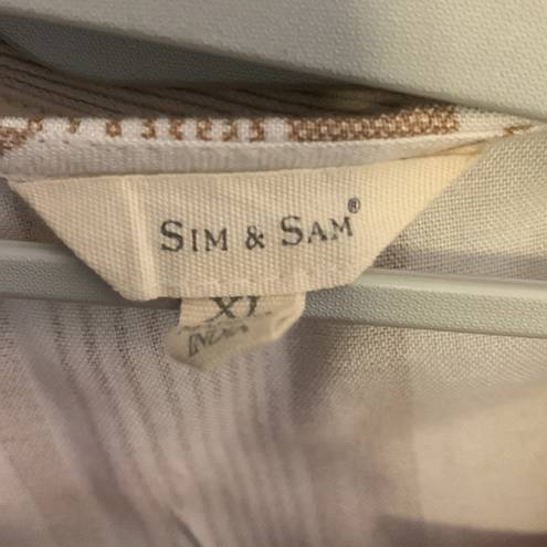 Sim & Sam  Creme and tan striped blouse