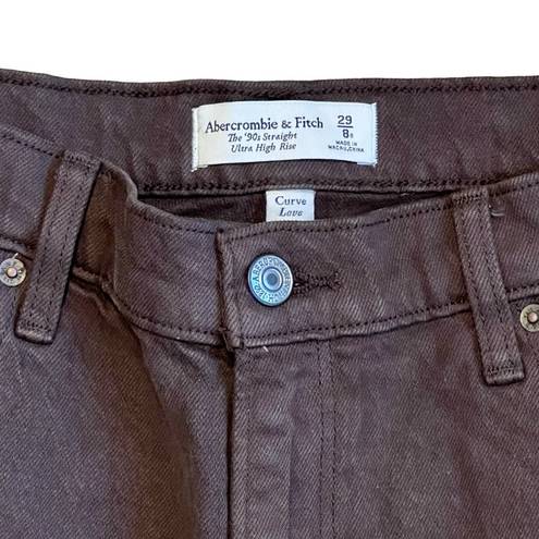 Abercrombie & Fitch  Sz 29 Ultra High Rise 90s Straight Curve Jeans Dark Brown