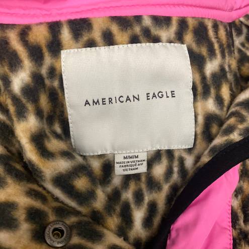 American Eagle Leopard Sherpa Jacket