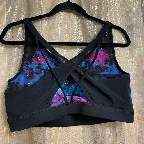 Torrid  Active Galaxy Mesh Strappy Sports Bra Black Blue Space 2X 18/20